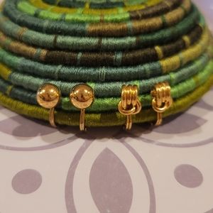 Monet | Gold clip on earrings